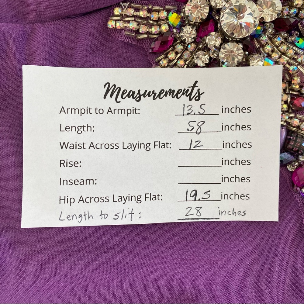 Terani Couture One Shoulder Rhinestone Beaded Formal Maxi Gown Dress Purple 0 - Picture 16 of 16
